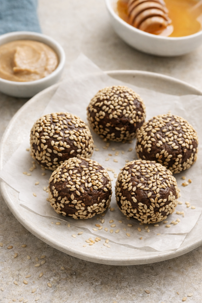 tahini cacao energieballs